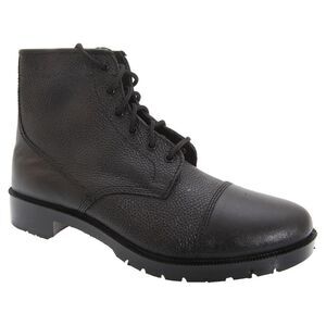 Grafters Mens Grain Leather 6 Eye Cadet Boots / Black